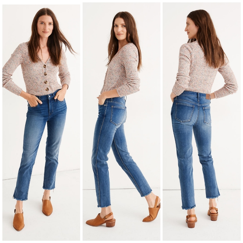 Madewell Stovepipe fluffy hem jeans 28T